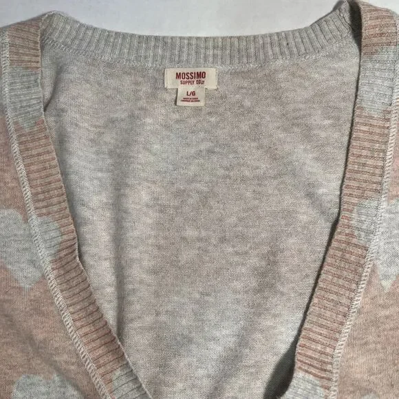 Mossimo Large V Neck Cardigan Hearts Valentine's Whimsy Coquette - Picture 4 of 8